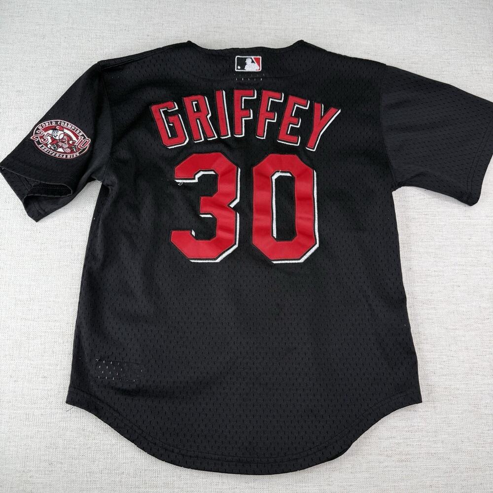 Mitchell & Ness Cincinnati Reds Ken Griffey Jr. Jersey Youth M Black Stitched